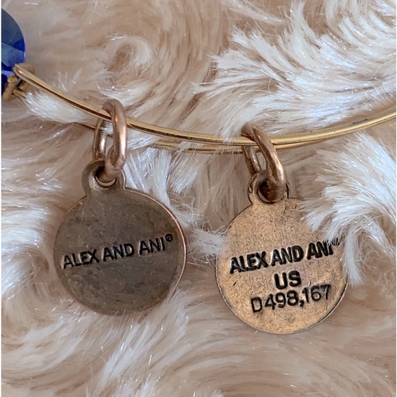 Alex & Ani Sapphire Lux Gold Tone Bangle Bracelet - Picture 3 of 3
